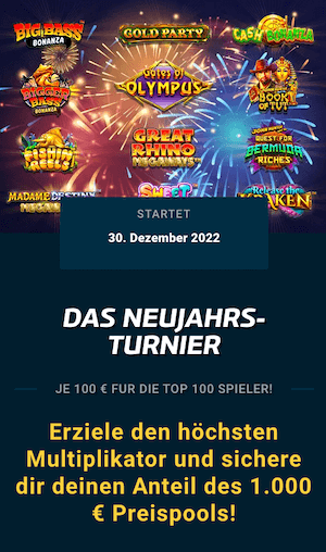 Das Neujahrs-Turnier bei Mybet Slots mit tollen Preisen