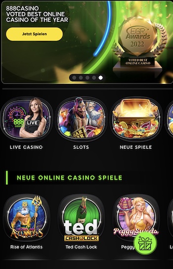 Screenshot der 888 Slots App