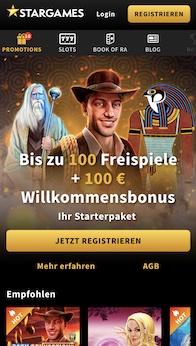 Stargames App Ansicht