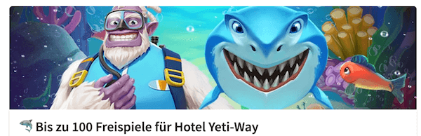 Bis zu 100 Freispiele bei Tipico Games für Hotel Yeti-Way